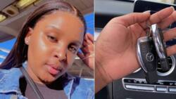 Yass queen: Woman officially owner of flashy Mercedes Benz, shows off new whip online and quickly trends