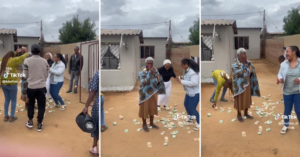 Grandkids celebrated their gogo's 80th birthday with countless banknotes