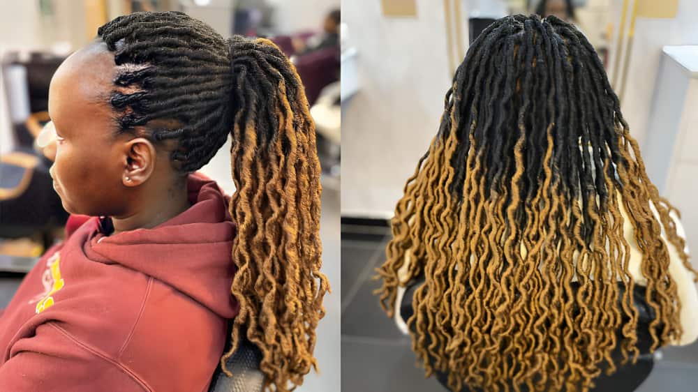 Black locs with brown ends