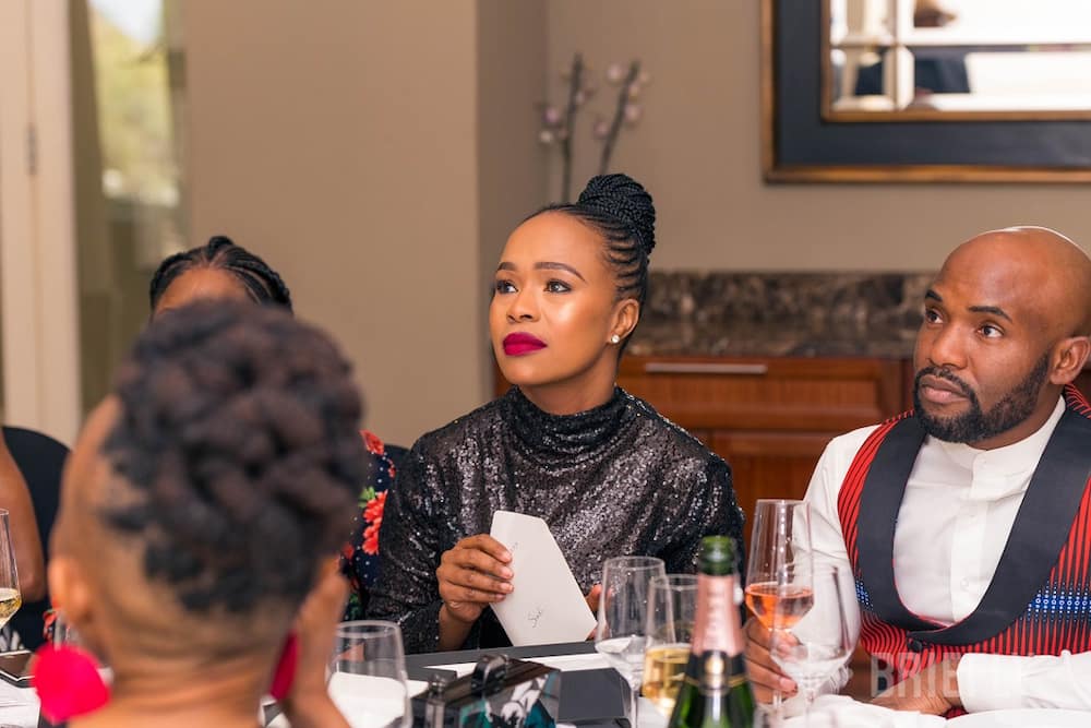 Sindi Dlathu at a formal dinner.