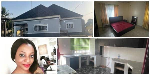 Nigerian lady from Benue state gifts parents a big house after making it in cryptocurrency.