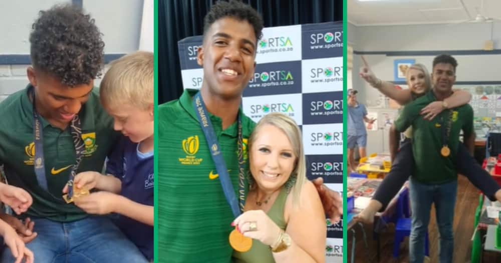 Springbok Canan Moodie warms hearts as he visits old school