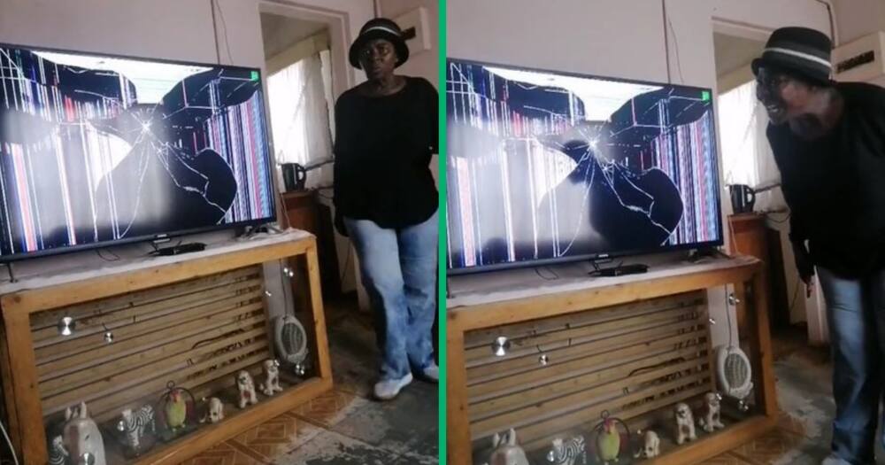 TikTok video shows woman reacting to TV screen