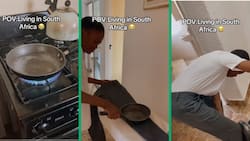 Resourceful South African woman uses hot pan to iron clothes during loadshedding in TikTok video