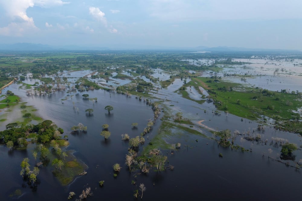 An aerial view of the flooding in the northern La Mojana region of Colombia