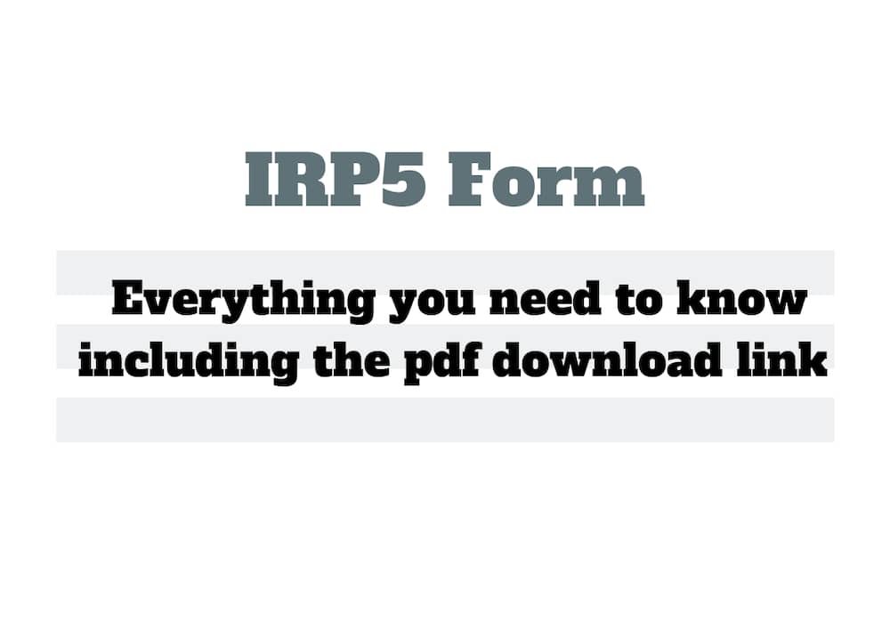 irp5 form: everything you need to know including the pdf download link