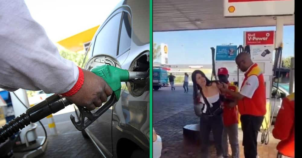 Petrol attendant steps in to intervene as woman refuses to pay