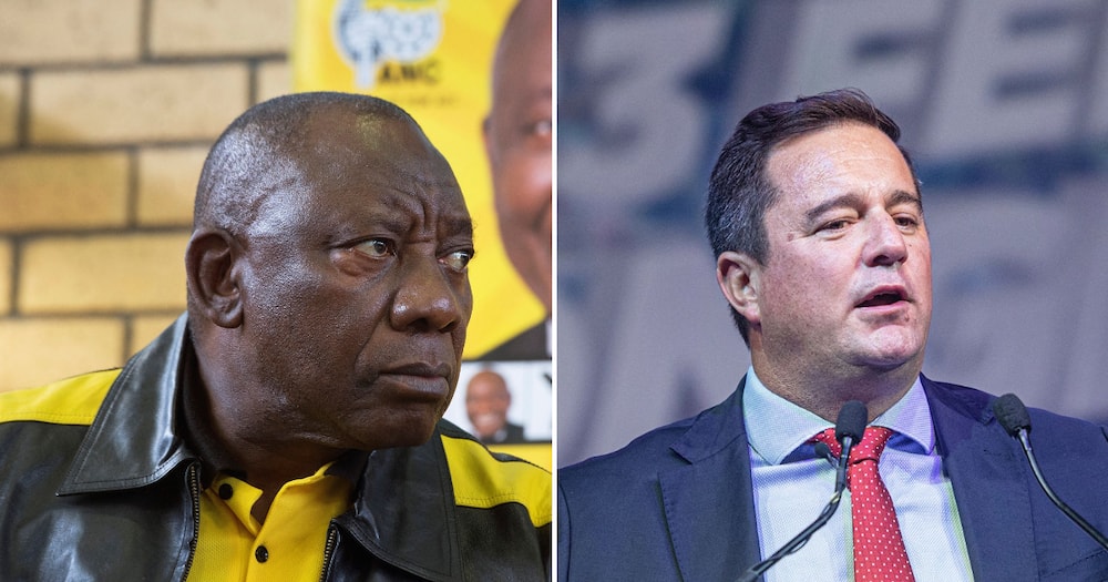 ANC leader Cyril Ramaphosa and DA leader John Steenhuisen