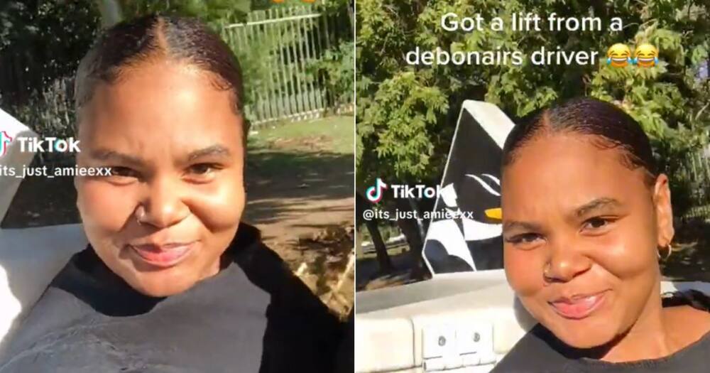 Girl has ride from Debonairs delivery guy