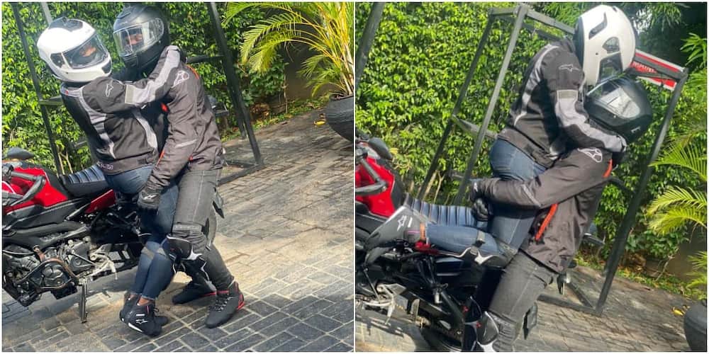 Nigerian lovers who're crazy about power bike set to get married as cute loved up photos light up the internet