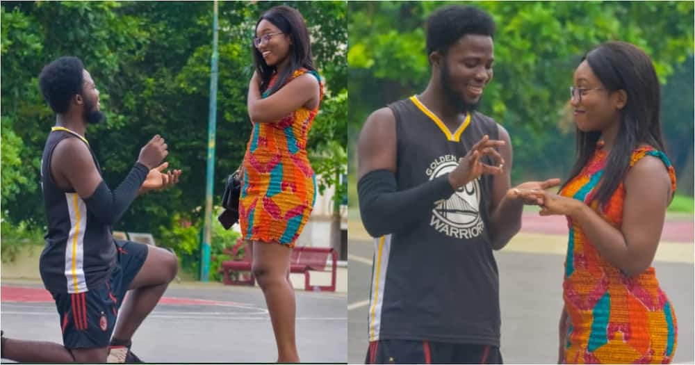 Save the date: Handsome Man Proposes to Pretty Girlfriend; Viral Photos, Video Heap Mixed Reactions
