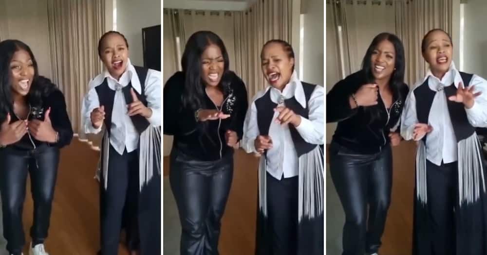 A video of Brenda Mhlongo and Sindi Dlathu singing a gospel song