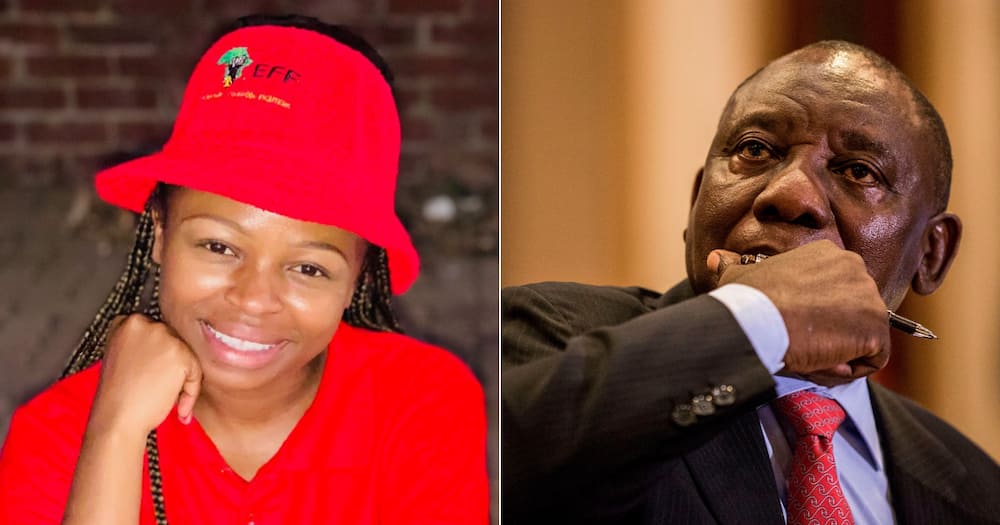 EFF, Naledi Chirwa, President Cyril Ramaphosa, social media, Twitter, insults, weak little boy