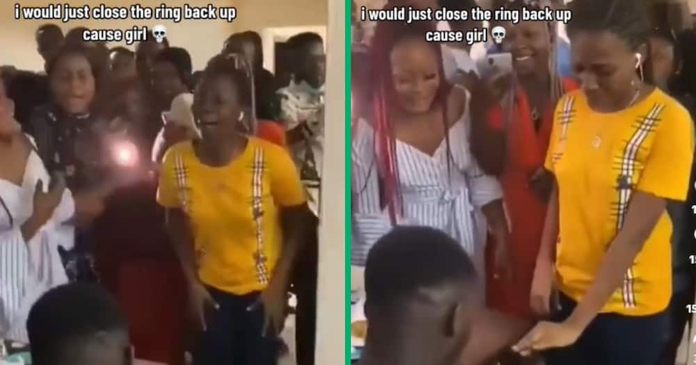 TikTok shows woman freaking out over proposal
