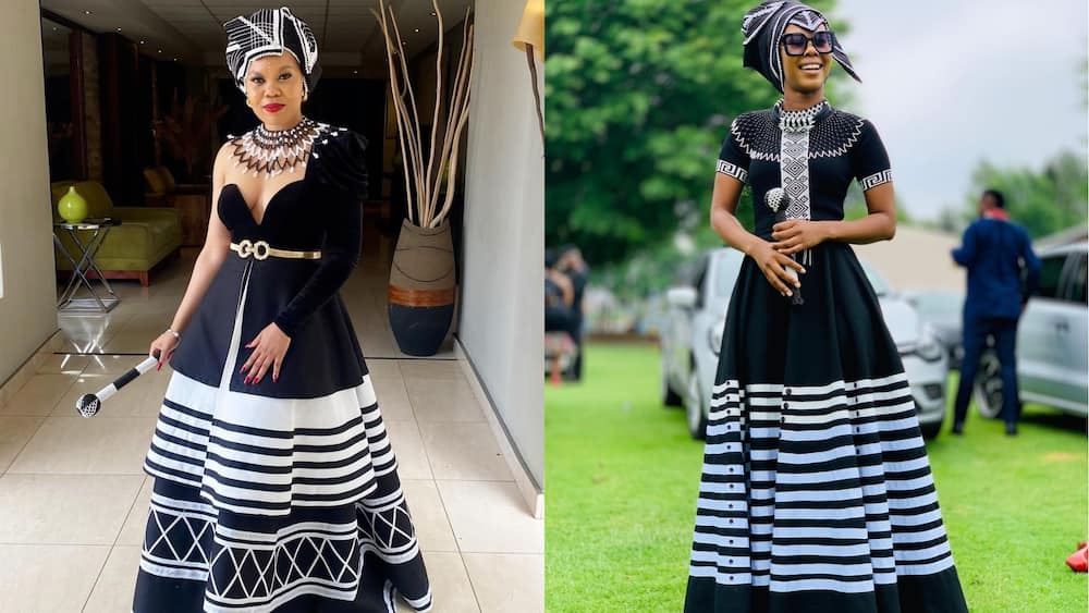 Black and white traditional dress sale