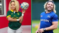Thando Thabethe ridiculed for wearing blonde wig to mimic Faf de Klerk: "fighting hard to be white"