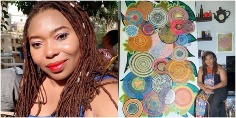 So lovely: Nigerian Artist Wows Social Media with Her Artwork, Adorable Photo of Masterpiece Goes Viral