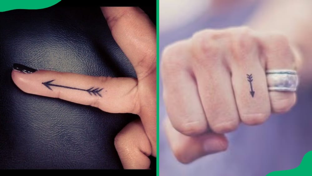 Arrow finger tattoo