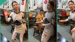 "Latest technology": Robot waitress that looks like woman serves food in restaurant, video emerges