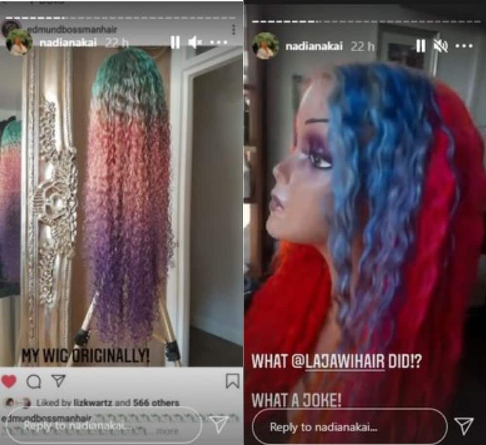 Nadia Nakai, fumes after hairstylist, ruins her colourful, R12k wig