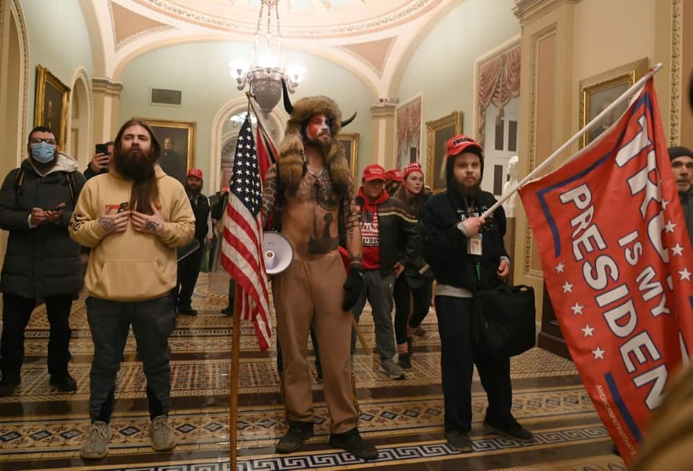Supporters of then-US president Donald Trump inside the Capitol on January 6, 2021