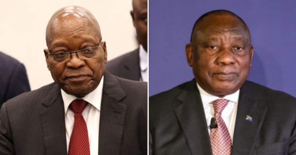 Former president Jacob Zuma and President Cyril Ramaphosa