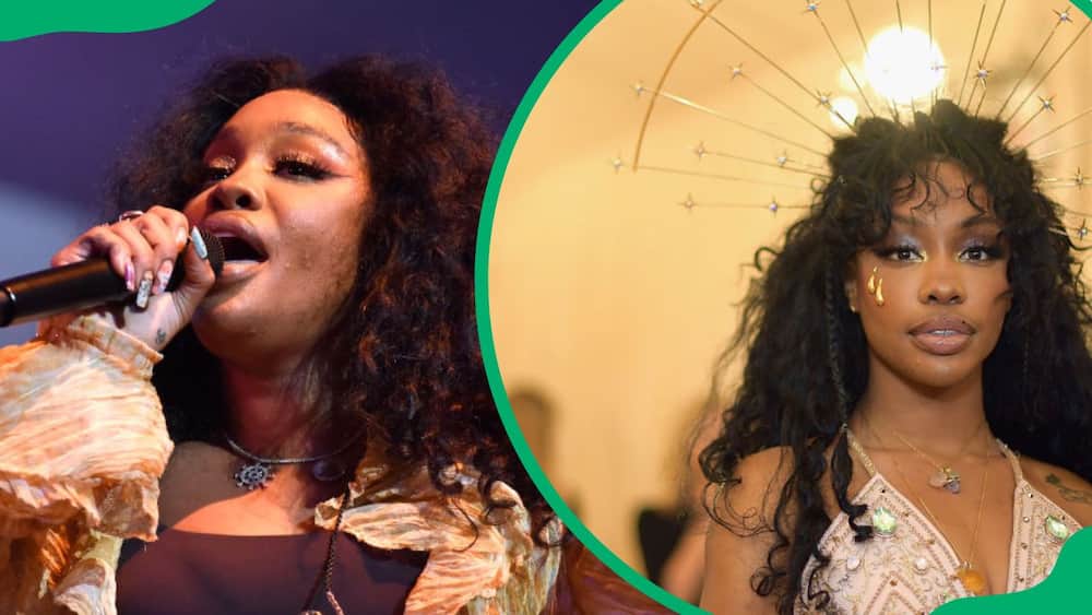 SZA performing at an event (L). The star attending the Costume Institute Benefit (R)
