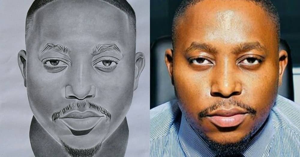 A young South African artist has asked his followers to rate his work on Theo Baloyi. Image: Twitter