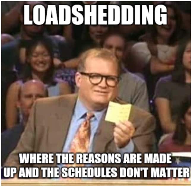South Africans lighten the mood with hilarious memes on load shedding