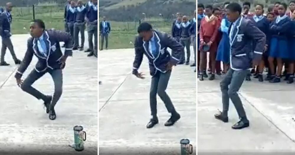 school boy dancing