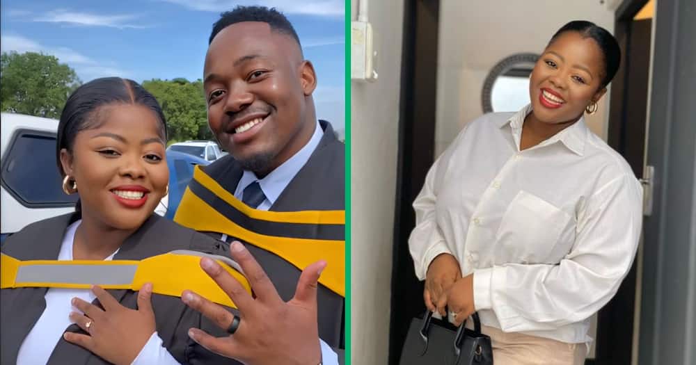 A Mzansi couple celebrated graduating together in a TikTok video