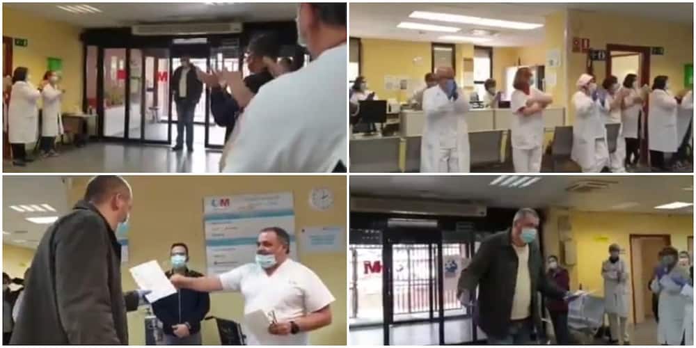 Sweet moment taxi driver who usually took patients to hospital for free got a standing ovation, cash from doctors and nurses