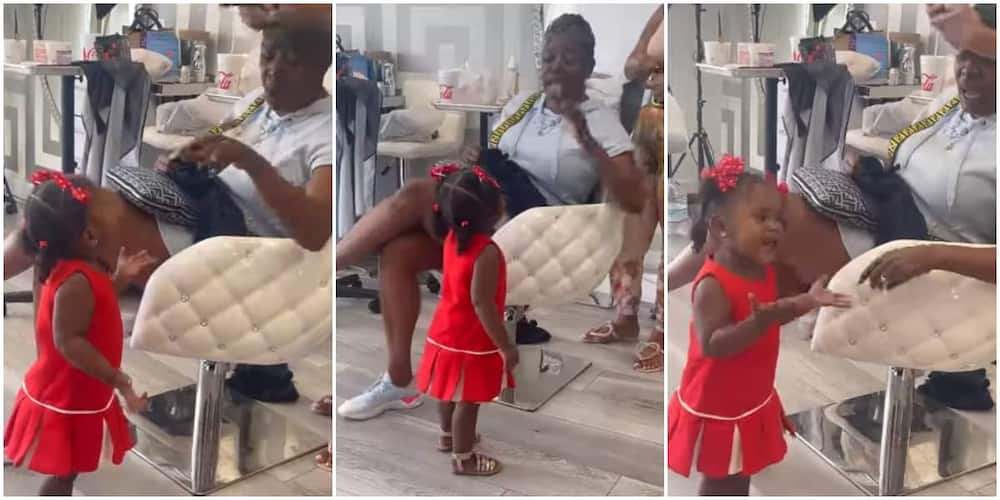 Reactions trail video of little kid engaging in an argument with a lady at a salon