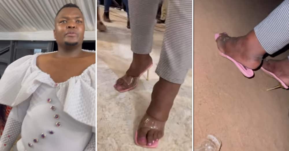 A dramatic and stylish man shared how his night started and ended with him having a broken heel.