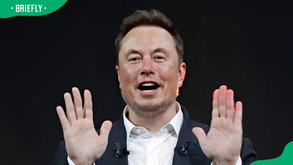Elon Musk gestures at the Viva Technology conference