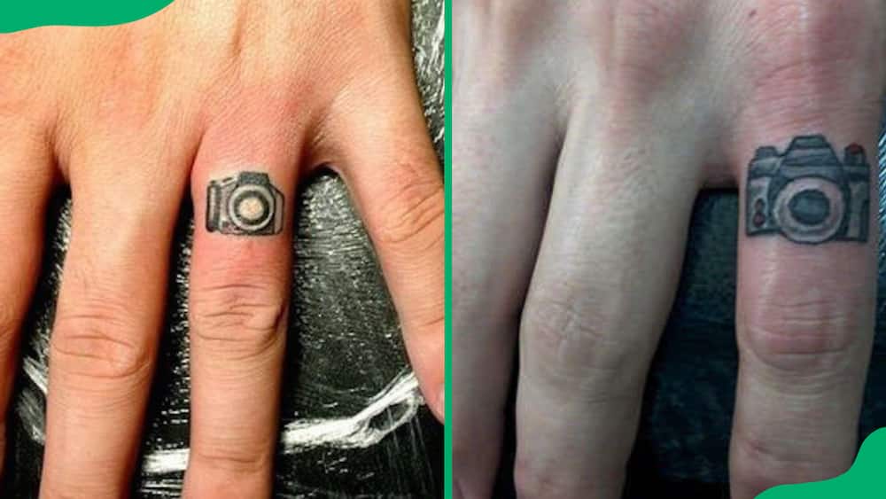 Camera finger tattoo