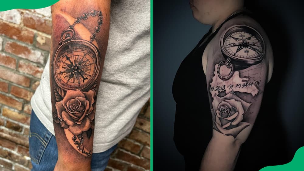 Compass rose tattoos