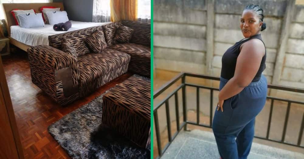Thulile Cele is a woman who has a one-roomed abode she decorated well. She posted pictures of her space on social media.