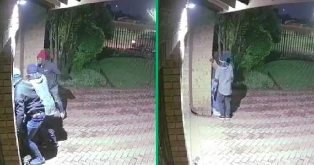 A Twitter video shows a group of men trying to break into a house.