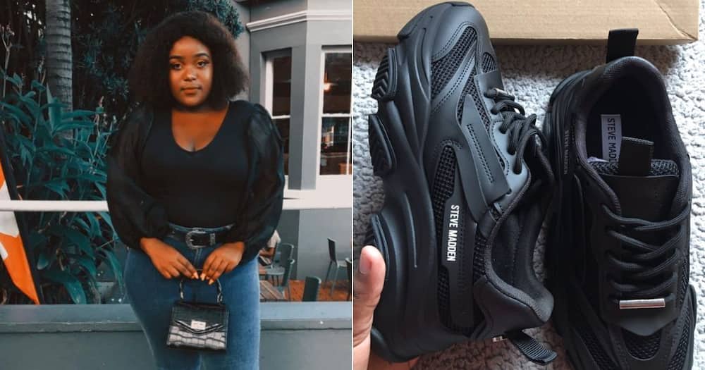 Lady buys Steve Madden sneakers
