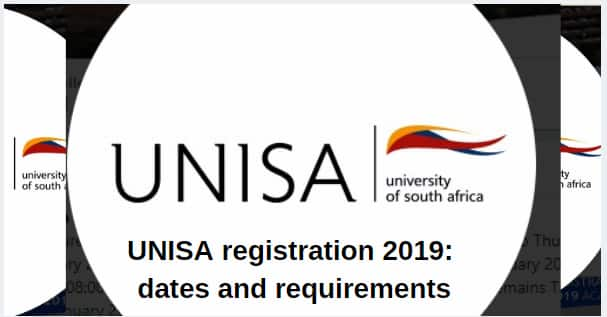 unisa 2019 application period