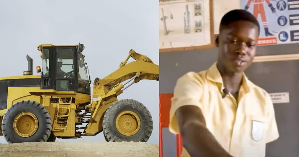 Student of Takoradi Technical Institute builds water powered excavator