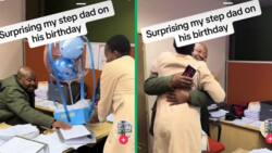 Stepdaughter surprises dad at work with cake and present in viral TikTok video