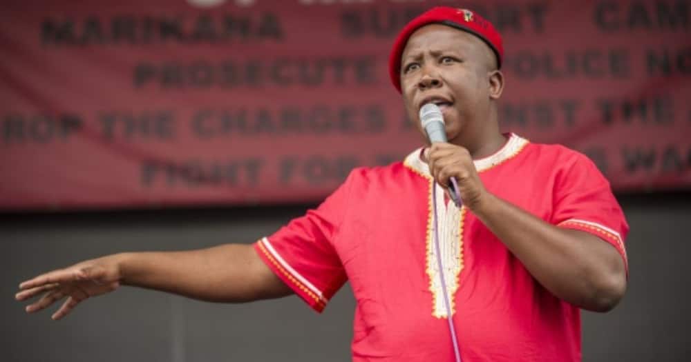 Julius Malema addresses party supporters in the Eastern Cape