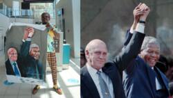Rasta paints FW de Klerk and Nelson Mandela as peeps share funny responses: "Those hands resemble the noses"
