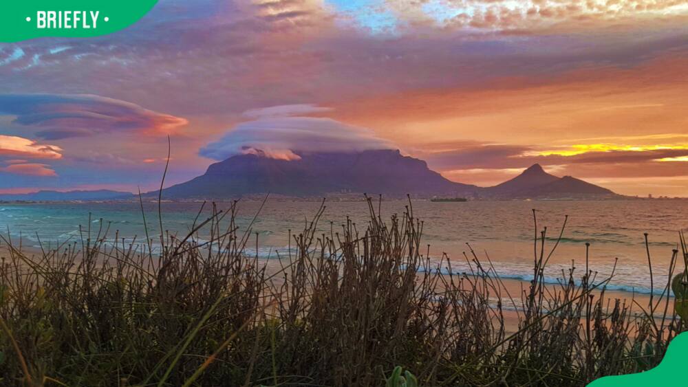 Table Mountain from Sunset Beach in Cape Town