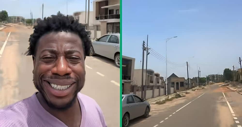 A content creator showed beautiful houses in a neighbourhood in Ghana