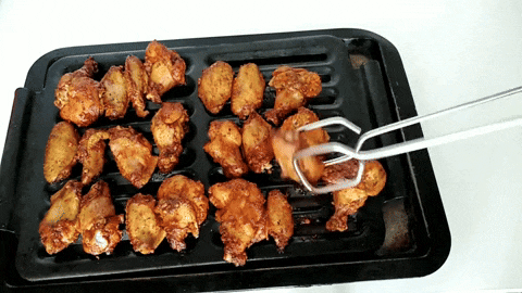 Preparing sticky BBQ chicken wings