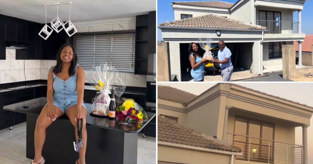 A young woman is proud of her new home, flaunting her lovely place online