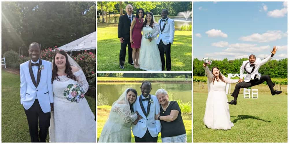 Overjoyed Black Man Celebrates Getting Married to His Oyinbo Lover, Their Wedding Pictures Get Many Talking